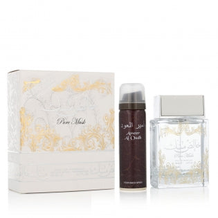 Conjunto de perfume unissexo Lattafa pure Musk EDP 2 peças